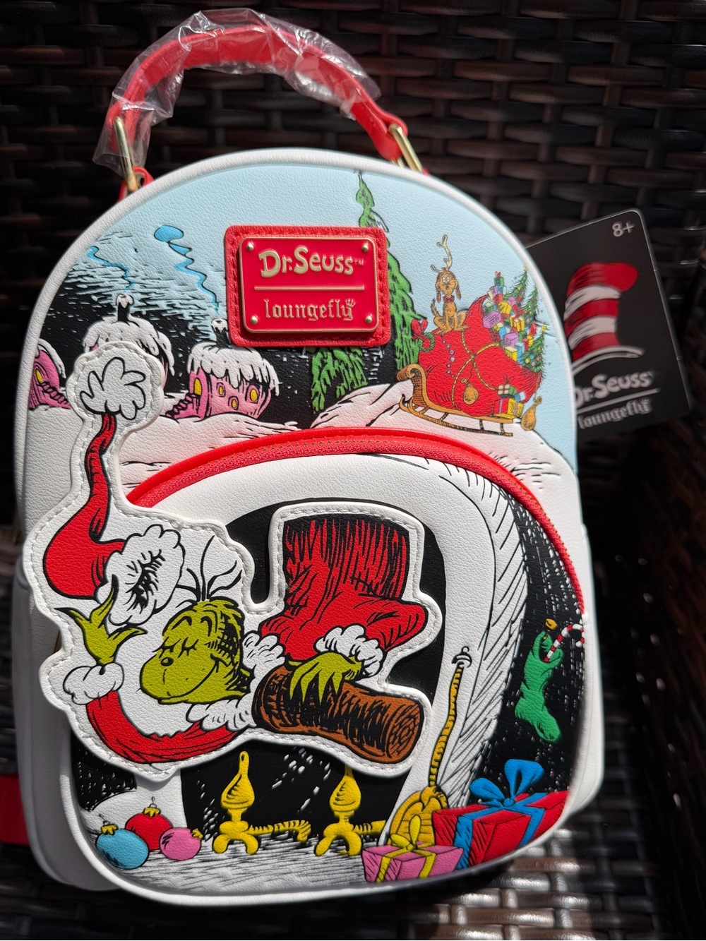 Loungefly White & Red Dr. Seuss Grinch Mini Backpack